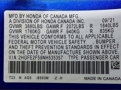 2022 Honda Civic Sport Sedan