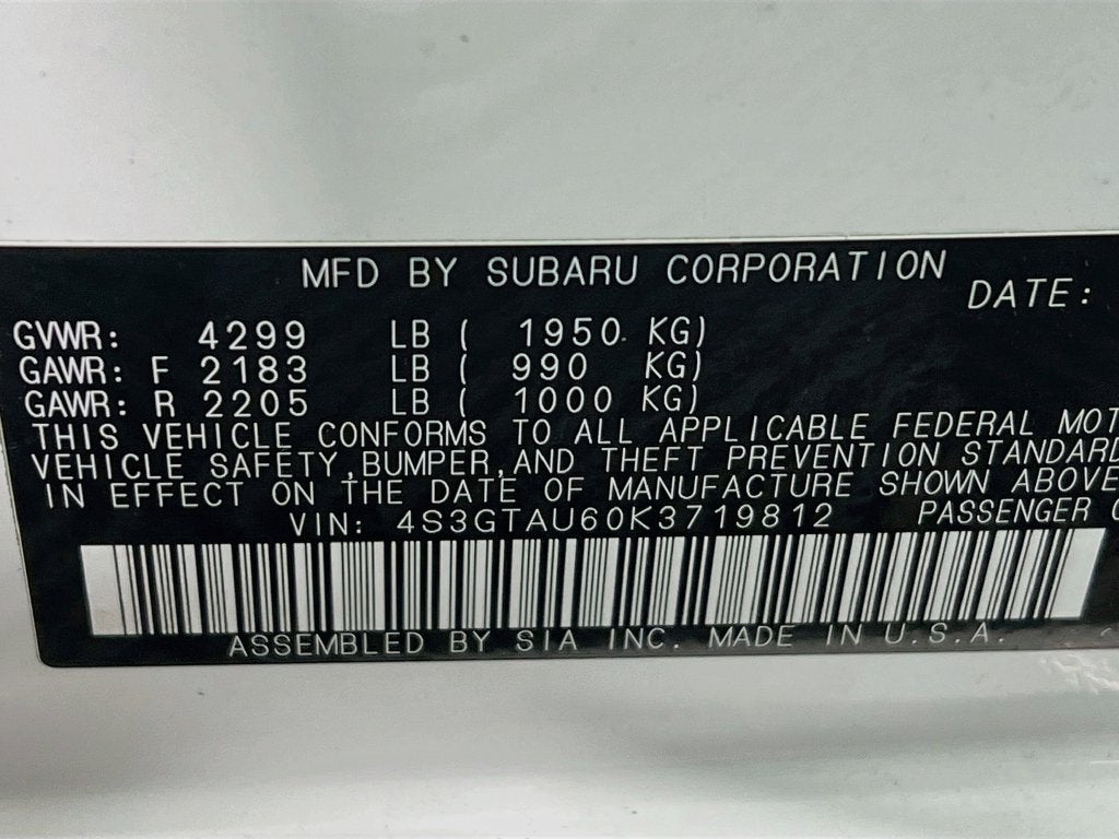 2019 Subaru Impreza 2.0i Limited