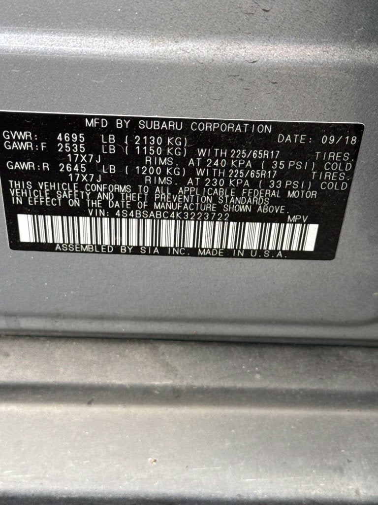 2019 Subaru Outback 2.5i