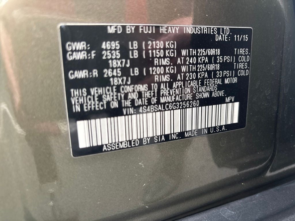 2016 Subaru Outback 2.5i Limited