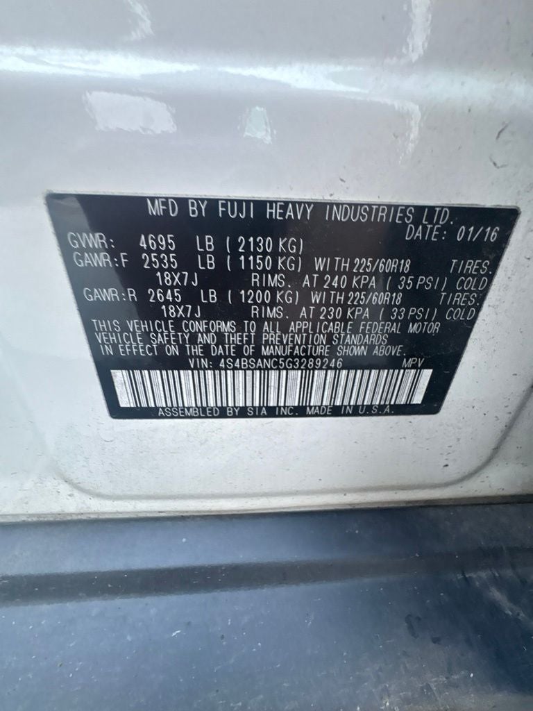 2016 Subaru Outback 2.5i Limited