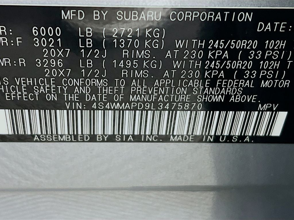 2020 Subaru Ascent Limited