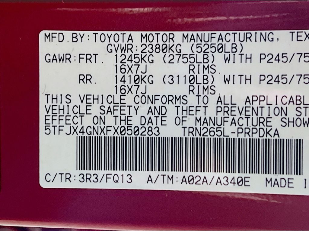 2015 Toyota Tacoma PreRunner