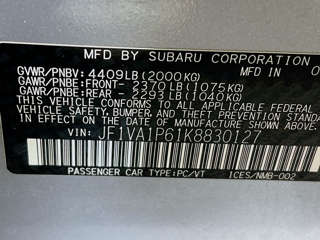 2019 Subaru WRX Limited