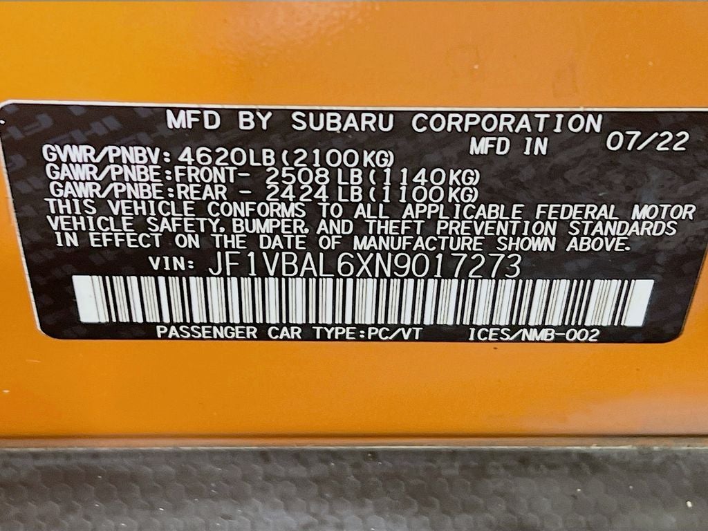 2022 Subaru WRX Limited