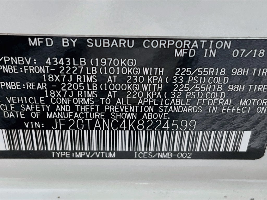 2019 Subaru Crosstrek 2.0i Limited