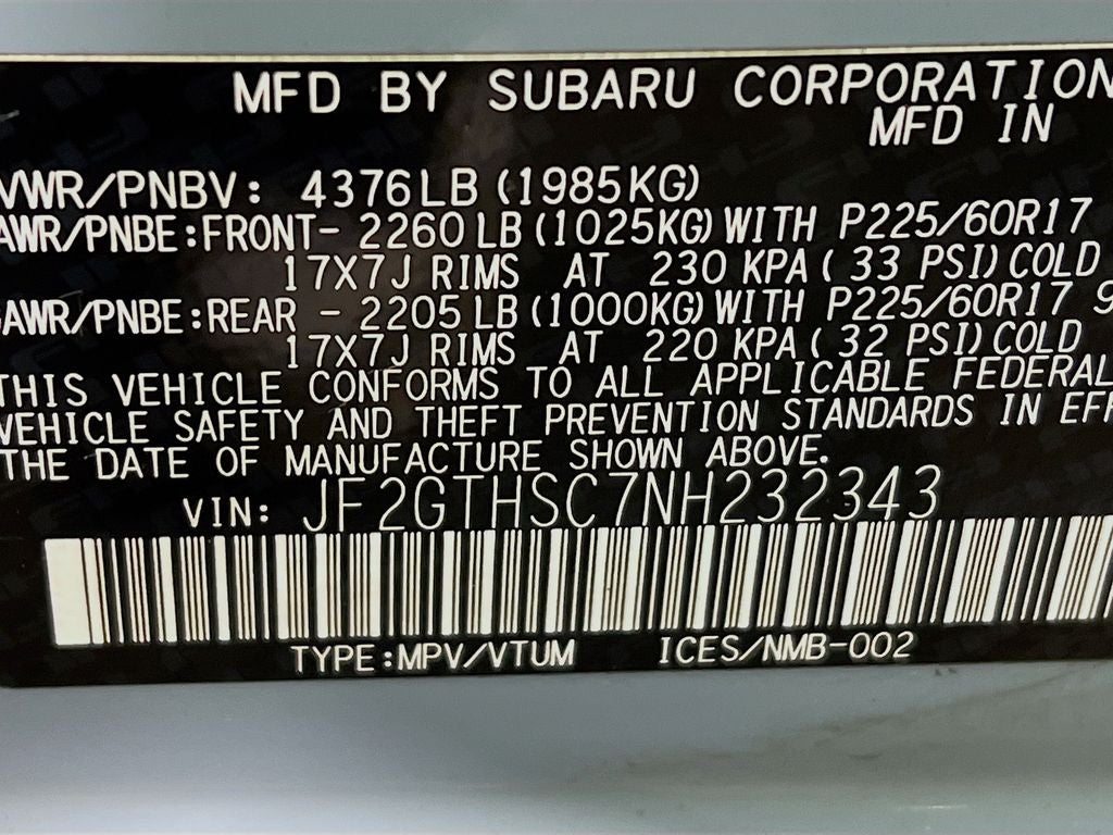 2022 Subaru Crosstrek Sport