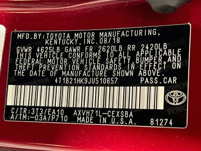 2018 Toyota Camry Hybrid SE
