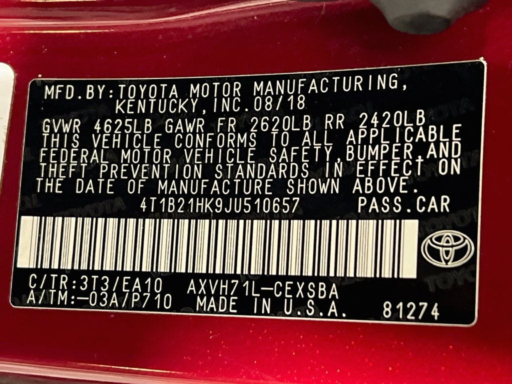 2018 Toyota Camry Hybrid SE