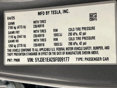 2025 Tesla Model 3 Standard