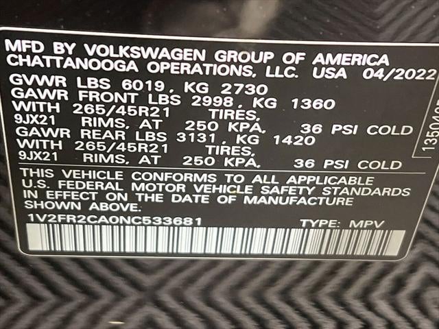 2022 Volkswagen Atlas 3.6L V6 SEL Premium R-Line