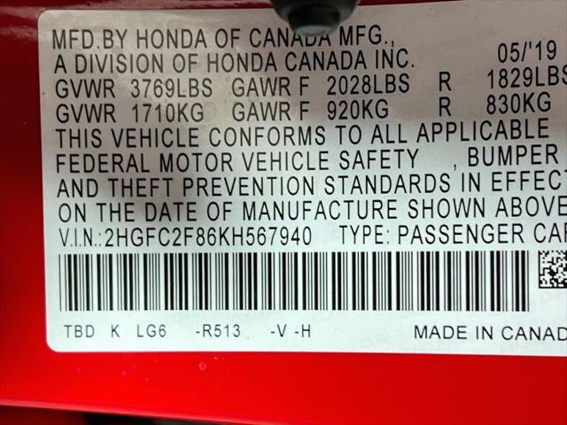 2019 Honda Civic Sport