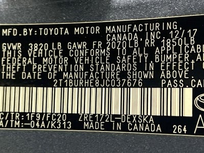 2018 Toyota Corolla SE
