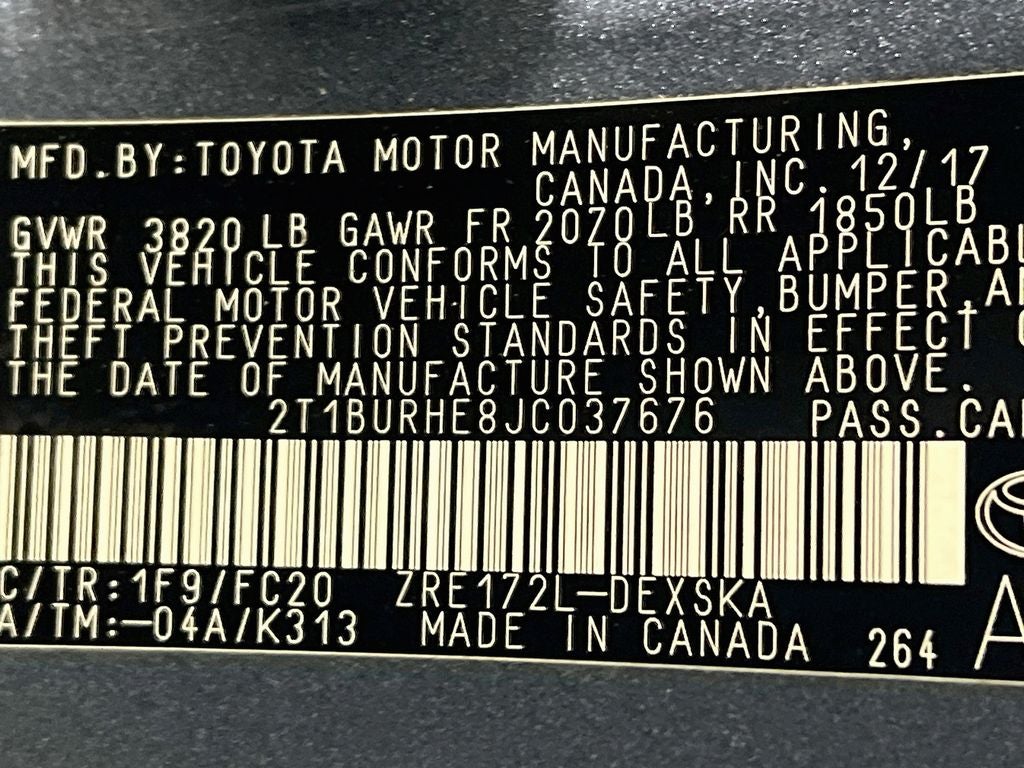 2018 Toyota Corolla SE