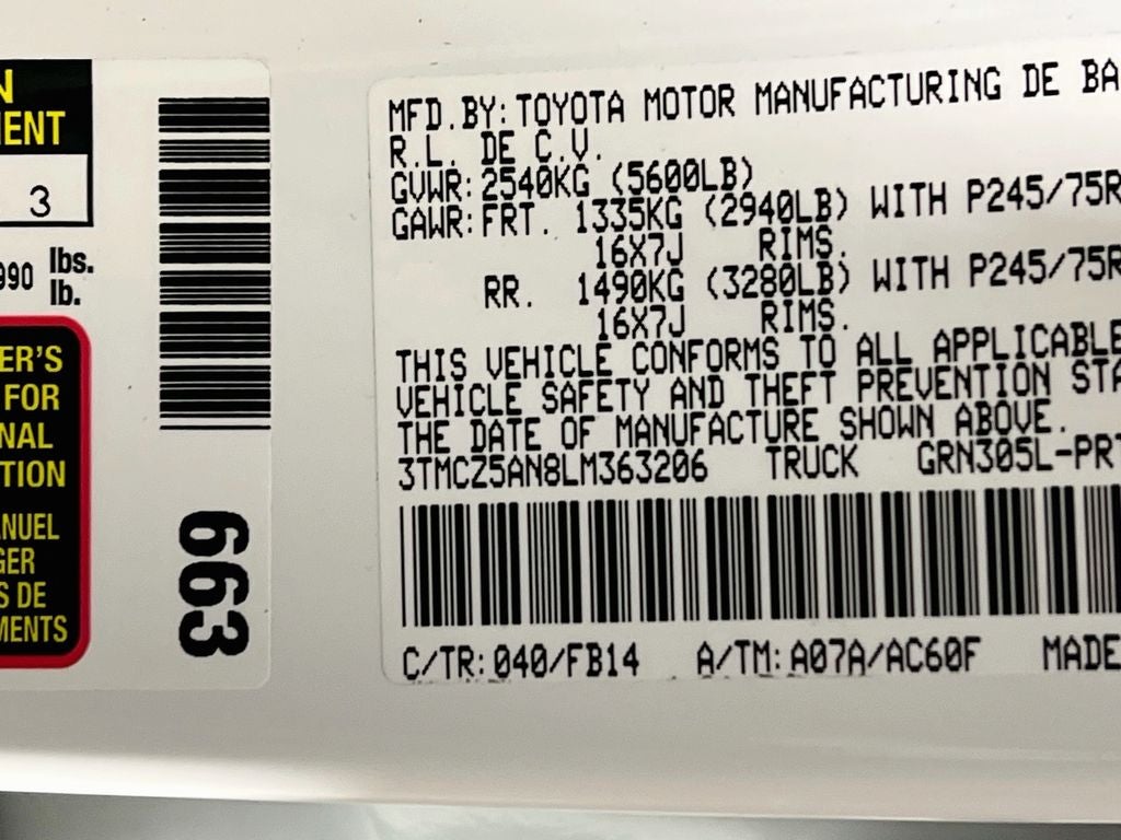 2020 Toyota Tacoma SR V6