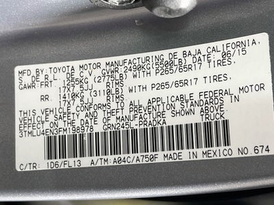 2015 Toyota Tacoma Base V6