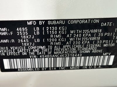 2019 Subaru Outback 2.5i Limited
