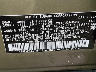 2018 Subaru Outback 3.6R Limited