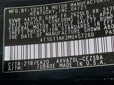 2021 Toyota Camry SE