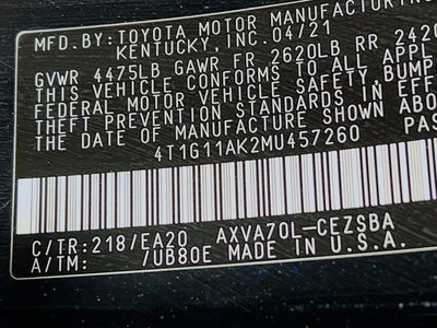 2021 Toyota Camry SE