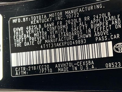 2023 Toyota Camry Hybrid SE NIGHTSHADE