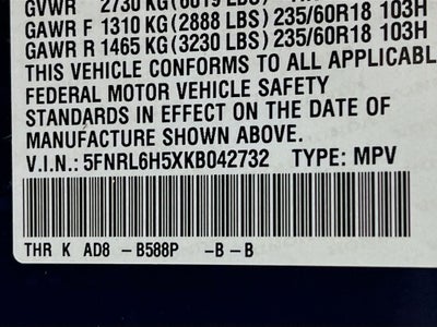 2019 Honda Odyssey EX