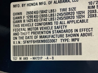 2021 Honda Pilot Touring 8 Passenger
