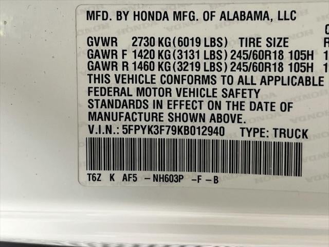 2019 Honda Ridgeline RTL-E