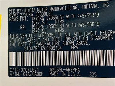 2019 Toyota Highlander SE
