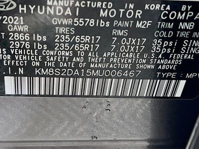 2021 Hyundai Santa Fe Hybrid Blue