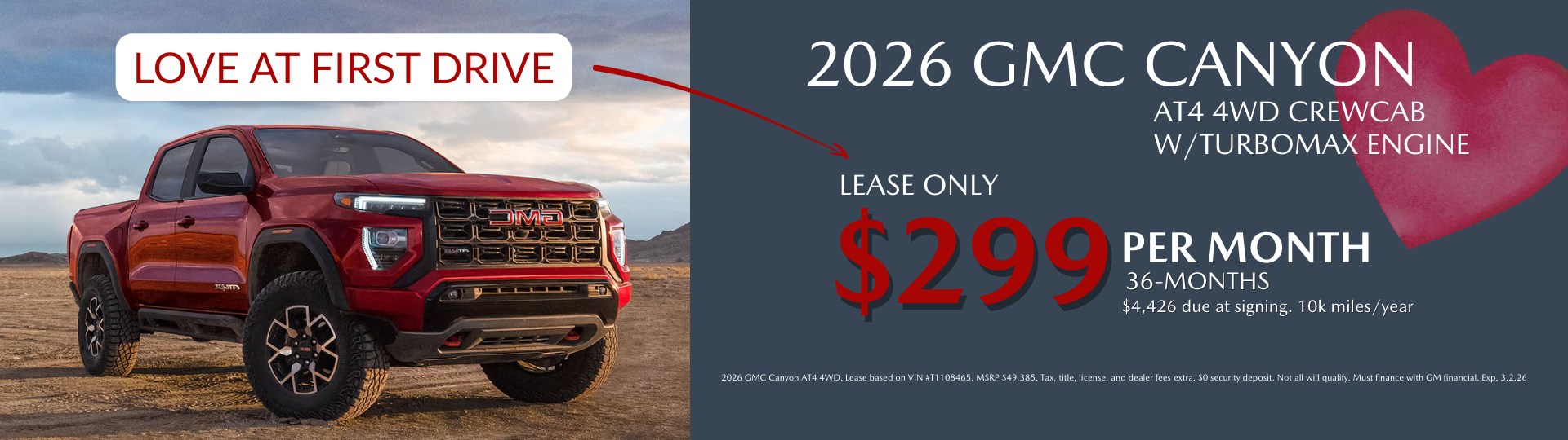 2026 GMC Canyon Lease Special