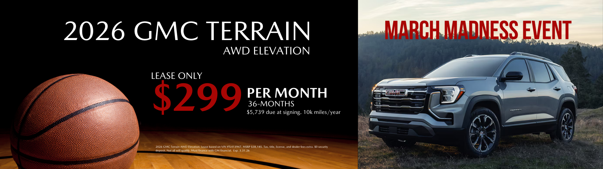 2026 Terrain AWD Elevation Lease Special