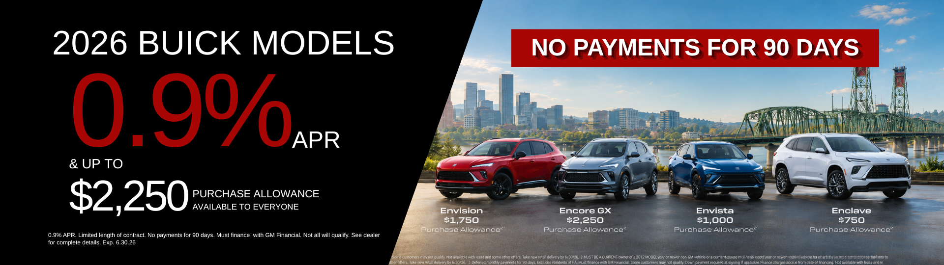 2026 Buick .9% APR + No Payments for 120 days at Royal Moore