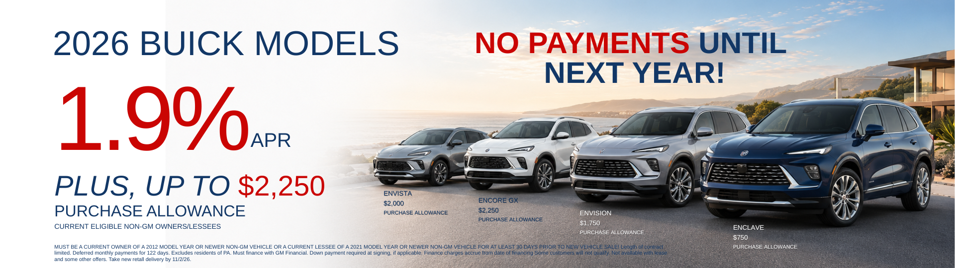 26 Buick 1.9% APR + No Payments until 2027 at Royal Moore