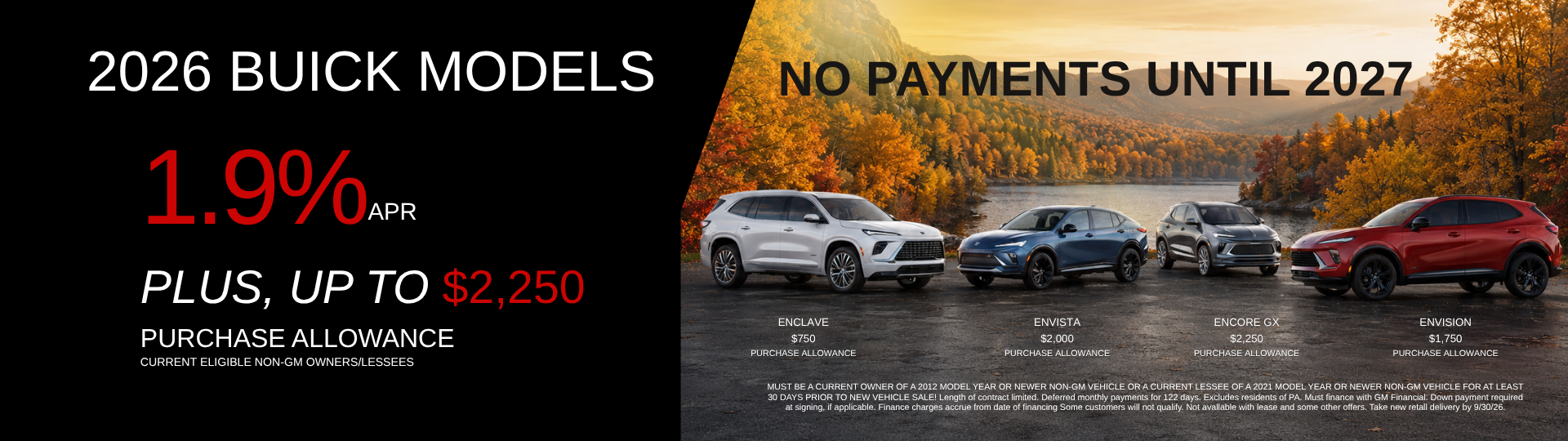26 Buick 1.9% APR + No Payments until 2027 at Royal Moore